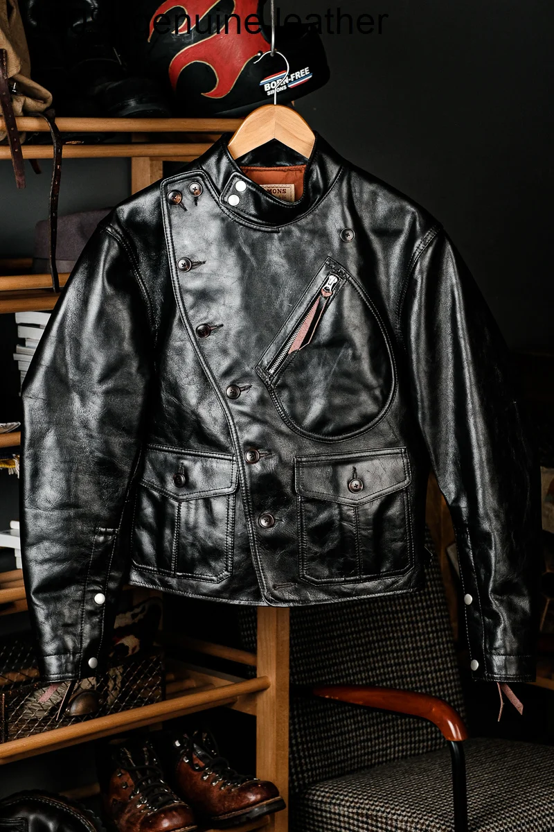 

Классическая Высококачественная коллекция 1920 года, повседневная куртка из натуральной кожи в винтажном стиле, пальто из конской шкуры, Роскошная ткань