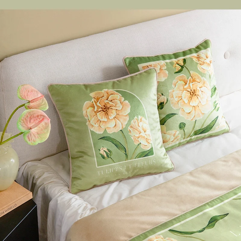 DUNXDECO Elegent Peony Print Art Velvet Cushion Cover Decorative Pillow Case Soft Sofa Chair Living Room Green Color Coussin
DUNXDECO Elegent Peony Print Art Velvet Cushion Cover Decorative Pillow Case Soft Sofa Chair Living Room Green Color Coussin