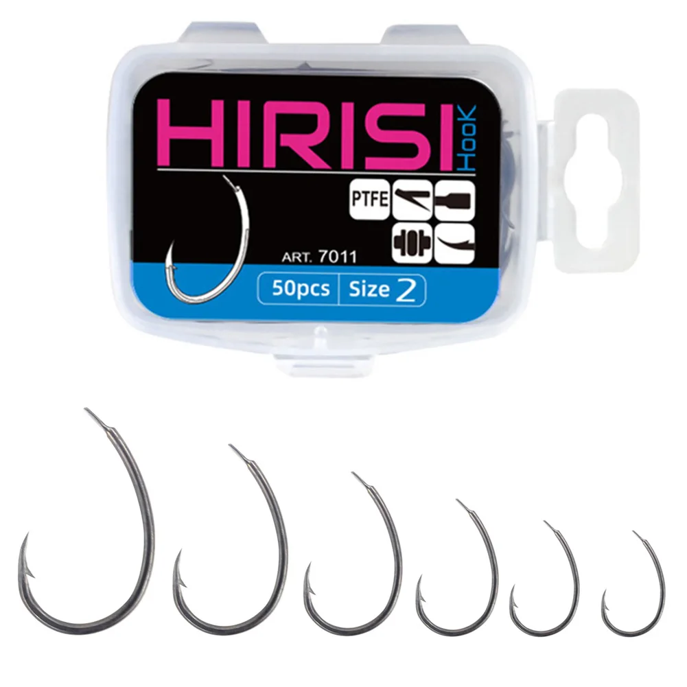 50pcs Carp Fishing Hooks 2/4/6/8/10/12 Carp Rigs Micro Barb Hooks PTFE Coating Stainless Steel Fishhooks With Barbs Tackle
50pcs Carp Fishing Hooks 2/4/6/8/10/12 Carp Rigs Micro Barb Hooks PTFE Coating Stainless Steel Fishhooks With Barbs Tackle