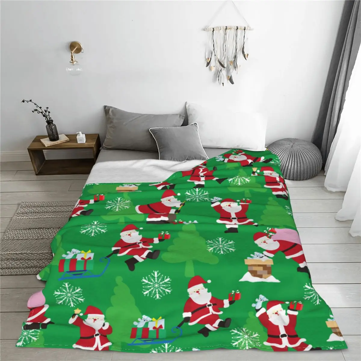 

Рождественские одеяла, коралловый флис, плюшевый текстиль, Декор, Санта-Клаус, портативный тонкий плед, одеяло для дивана, спальни, коврик