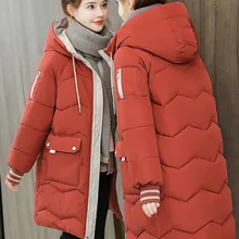 2023 Winter Women Jacket Coats Long Parkas Female Down Cotton Hooded Overcoat Thick Warm Jackets Windproof Casual Student Coat