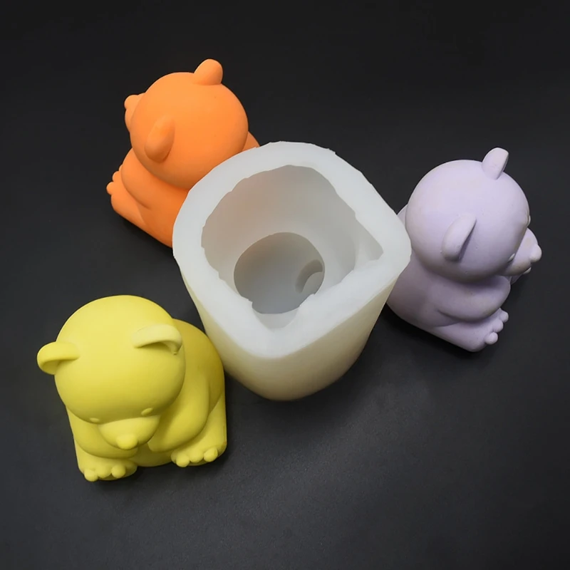 

3D форма для свечей в форме медведя, силиконовые формы для эпоксидной смолы, ароматерапевтическая штукатурка, форма для литья из