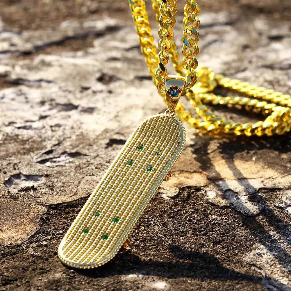 Skateboard Necklace Hip Hop Silver Color Scooter Pendant Shiny Micro Zircon Rhinestone Spiral Chain Man Jewelry
Skateboard Necklace Hip Hop Silver Color Scooter Pendant Shiny Micro Zircon Rhinestone Spiral Chain Man Jewelry