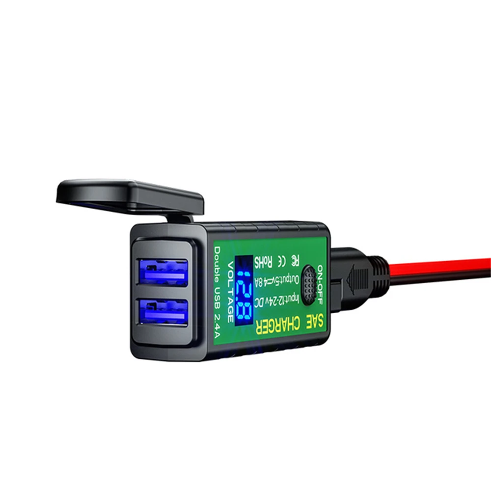 Motorcycle TYPE-C USB Charger Adapter Waterproof 3.1A/4.8A SAE To USB W/ Voltmeter ON/Off Switch For Phone GPS Plug Power Charge
Motorcycle TYPE-C USB Charger Adapter Waterproof 3.1A/4.8A SAE To USB W/ Voltmeter ON/Off Switch For Phone GPS Plug Power Charge