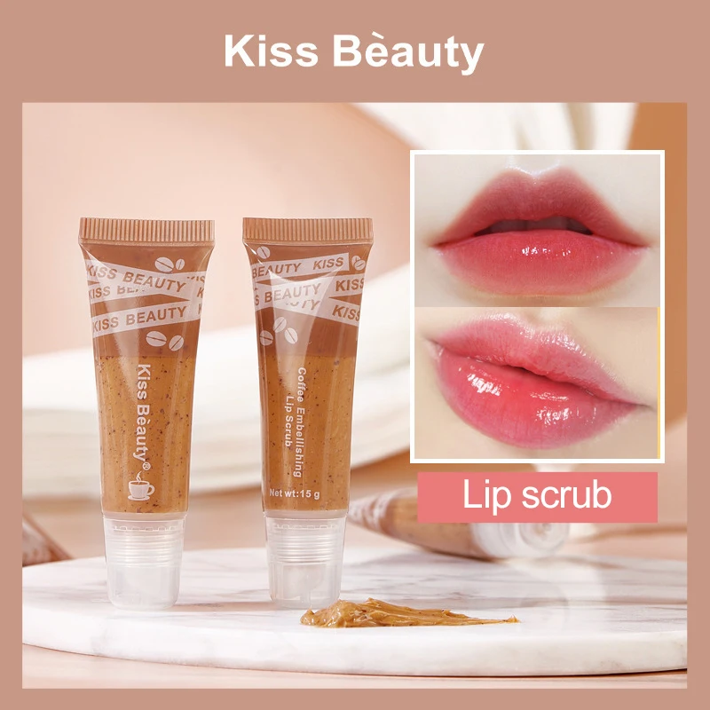 

1pcCoffee Moisturizing Lips Scrub Lip Balm Gentle Exfoliating Fading Wrinkles Lips Repair Care Hydrating Lipstick Brown Lipgloss