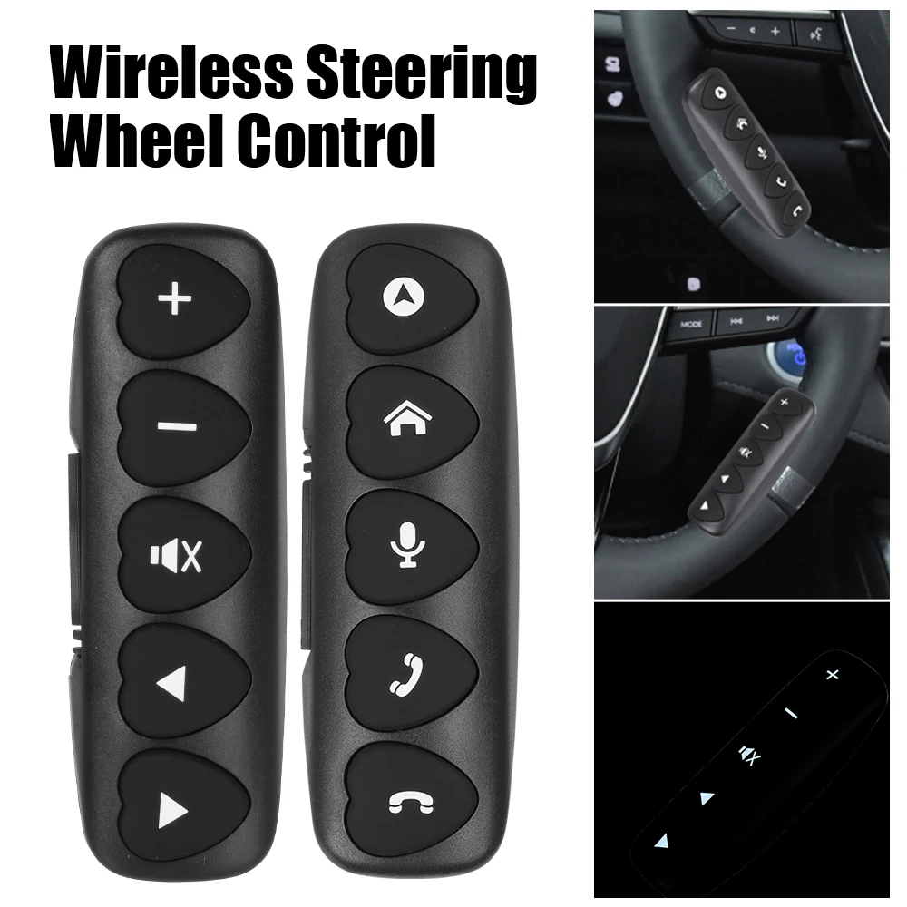 2Pcs Multifunction Wireless Controller Buttons DVD Navigation Bluetooth-compatible Car Steering Wheel Remote Control Luminous
2Pcs Multifunction Wireless Controller Buttons DVD Navigation Bluetooth-compatible Car Steering Wheel Remote Control Luminous