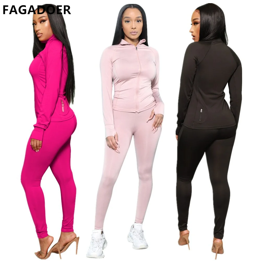 FAGADOER Solidl Sports Two Piece Sets Women Long Sleeve Turn Down Collar Suits + Long Pants Tracksuits Back Pocket Fashion 2pcs
FAGADOER Solidl Sports Two Piece Sets Women Long Sleeve Turn Down Collar Suits + Long Pants Tracksuits Back Pocket Fashion 2pcs