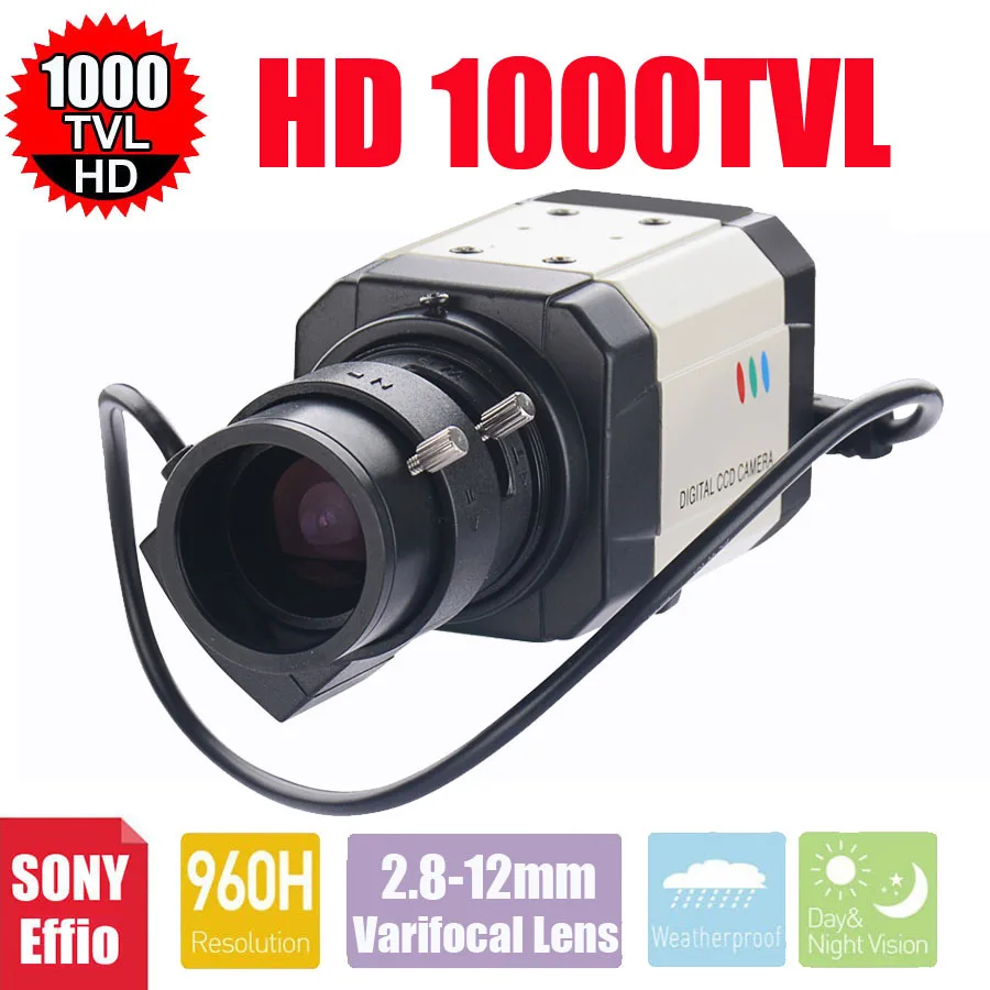 

Vanxse CCTV 1/3 Sony Effio-E CCD 960H/1000TVL 2.8-12mm Auto Iris Mini Box Security Camera Surveillance Camera