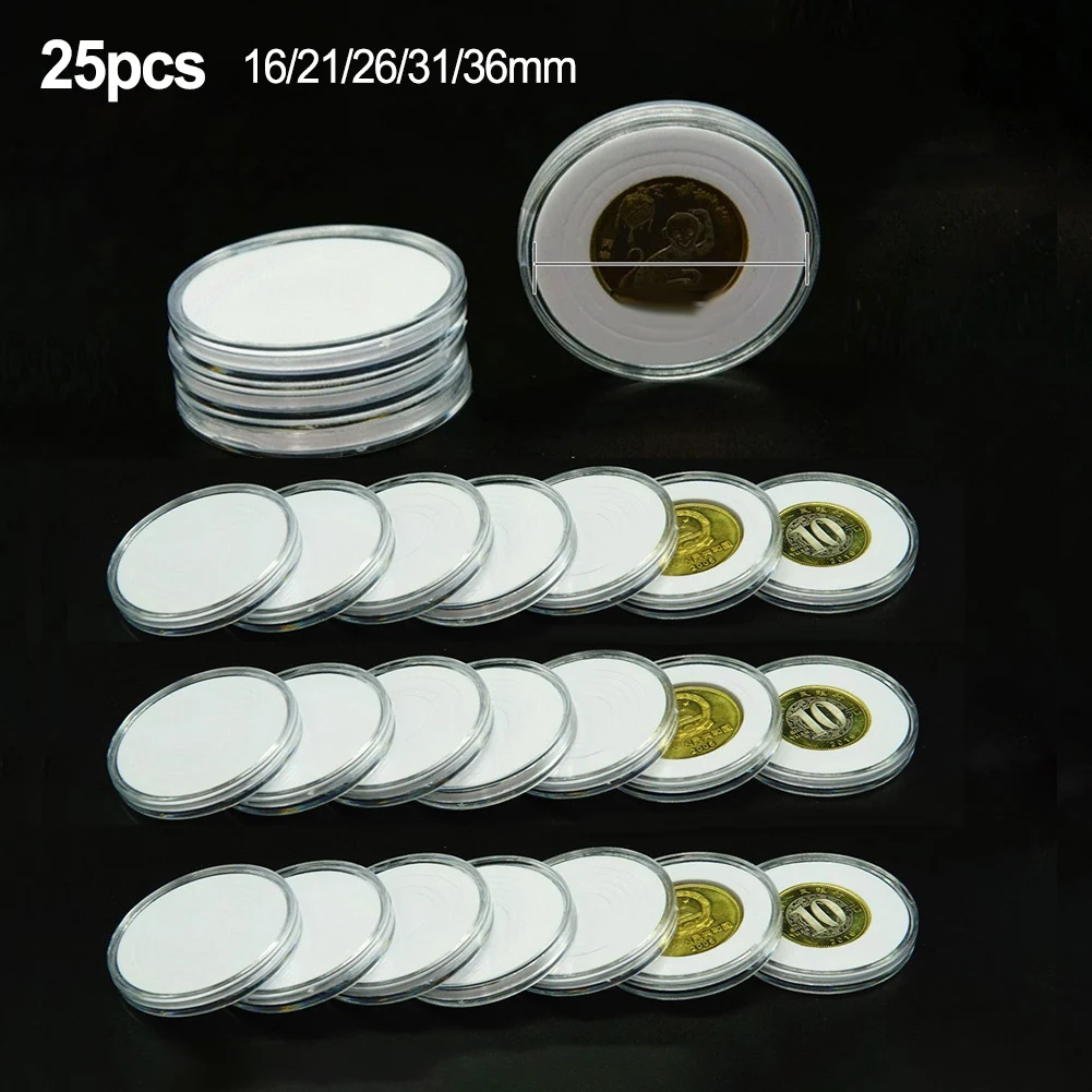 25pcs Coin Capsules Holder Transparent Plastic Coin Collecting Box Case With Inner Gasket For Coin Medal Protector Box Container
25pcs Coin Capsules Holder Transparent Plastic Coin Collecting Box Case With Inner Gasket For Coin Medal Protector Box Container