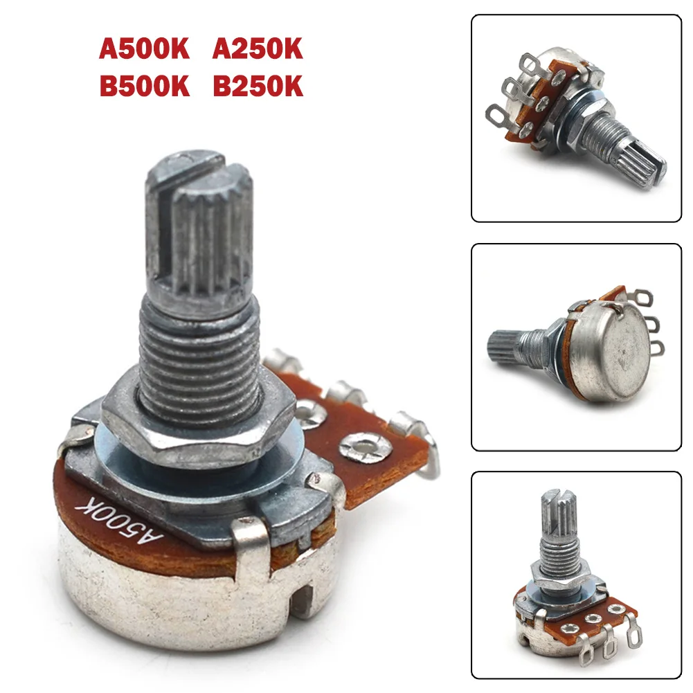Guitar Potentiometer 18mm Pots Shaft Length A500K B500K A250K B250K Volume Tone 15/18mm Shaft Parts For Electric Guitar
Guitar Potentiometer 18mm Pots Shaft Length A500K B500K A250K B250K Volume Tone 15/18mm Shaft Parts For Electric Guitar
