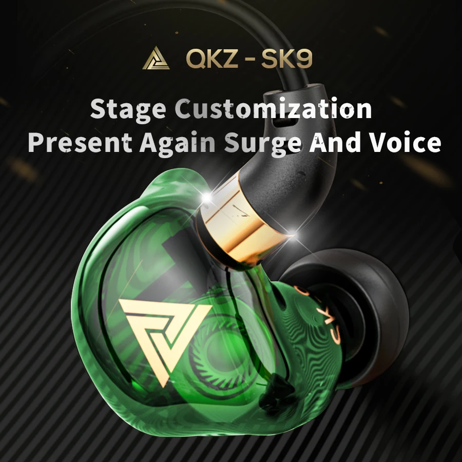 

QKZ SK9 Earphones Wired HiFi Headset Copper Driver Bass Dynamic Music Monitor Headphones In-Ear Sport Earbuds fone de ouvido