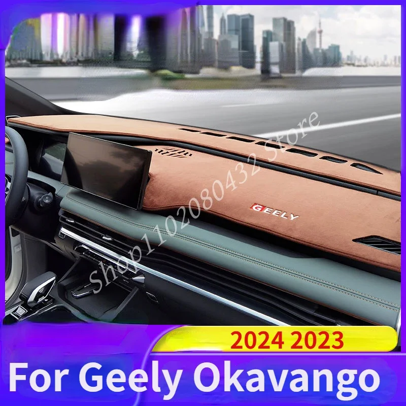 Для Geely Okavango 2024 2023, Стайлинг автомобиля, коврик для приборной панели, коврик для приборной панели, солнцезащитный козырек, чехол для приборной панели, ковер, автоаксессуары 
Для Geely Okavango 2024 2023, Стайлинг автомобиля, коврик для приборной панели, коврик для приборной панели, солнцезащитный козырек, чехол для приборной панели, ковер, автоаксессуары