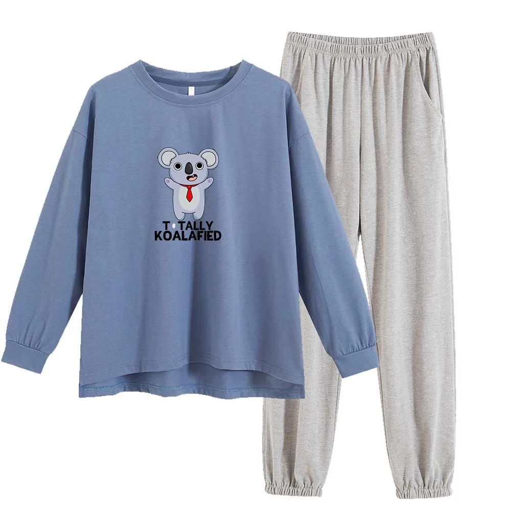 Sleepwear For Girls Slogan Graphic Tops Round Neck Women's Cute Koala Print Tee Pajama Set Long Pants Pajamas PJ Sets Home Suit 
Sleepwear For Girls Slogan Graphic Tops Round Neck Women's Cute Koala Print Tee Pajama Set Long Pants Pajamas PJ Sets Home Suit