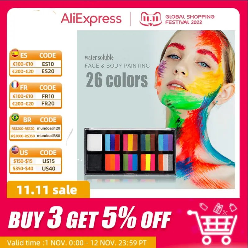 Face/Body Paint Beauty Makeup Water Soluble Body Paint Halloween Party Kids Makeup Paint Face Paint maquillage halloween Makeup
Face/Body Paint Beauty Makeup Water Soluble Body Paint Halloween Party Kids Makeup Paint Face Paint maquillage halloween Makeup