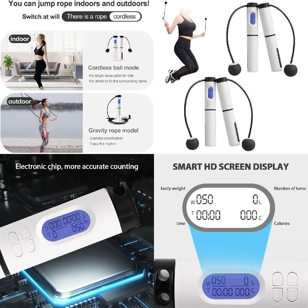 and Workout Attractive Black Digital Smart Jump Rope with LCD Display and Calorie Counter Technology - Corded or Cordless for Ef
and Workout Attractive Black Digital Smart Jump Rope with LCD Display and Calorie Counter Technology - Corded or Cordless for Ef