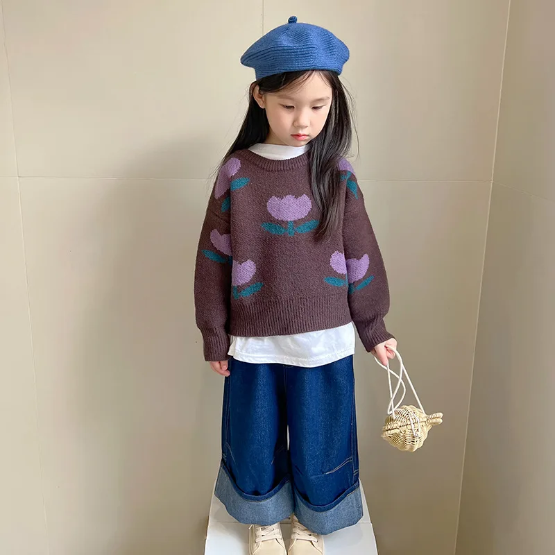 Boys and girls flowers knitted sweater Autumn Winter Kids sweet casual loose knit pullover children Tops
Boys and girls flowers knitted sweater Autumn Winter Kids sweet casual loose knit pullover children Tops