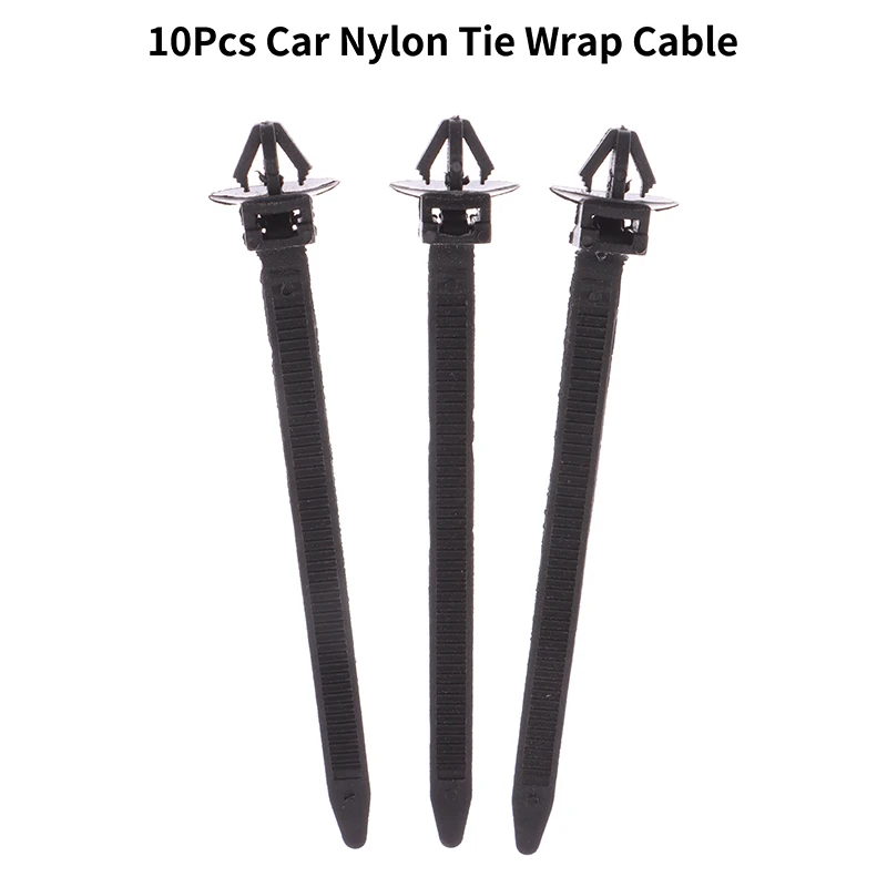 

10 шт. автомобильные нейлоновые стяжки, фиксирующие зажимы для кабеля, черные автомобильные кабельные стяжки, застежка-молния для всех автомобилей