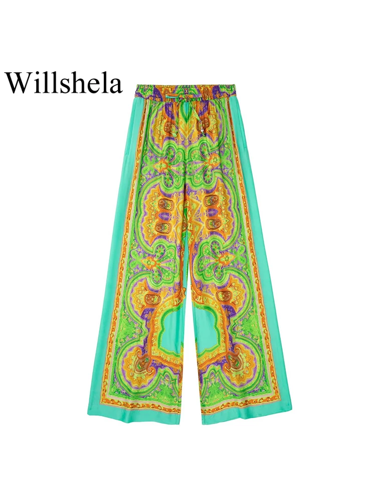 Willshela/женские модные прямые брюки с завязками и принтом; Винтажные женские брюки с высокой эластичной талией; Mujer
Willshela/женские модные прямые брюки с завязками и принтом; Винтажные женские брюки с высокой эластичной талией; Mujer