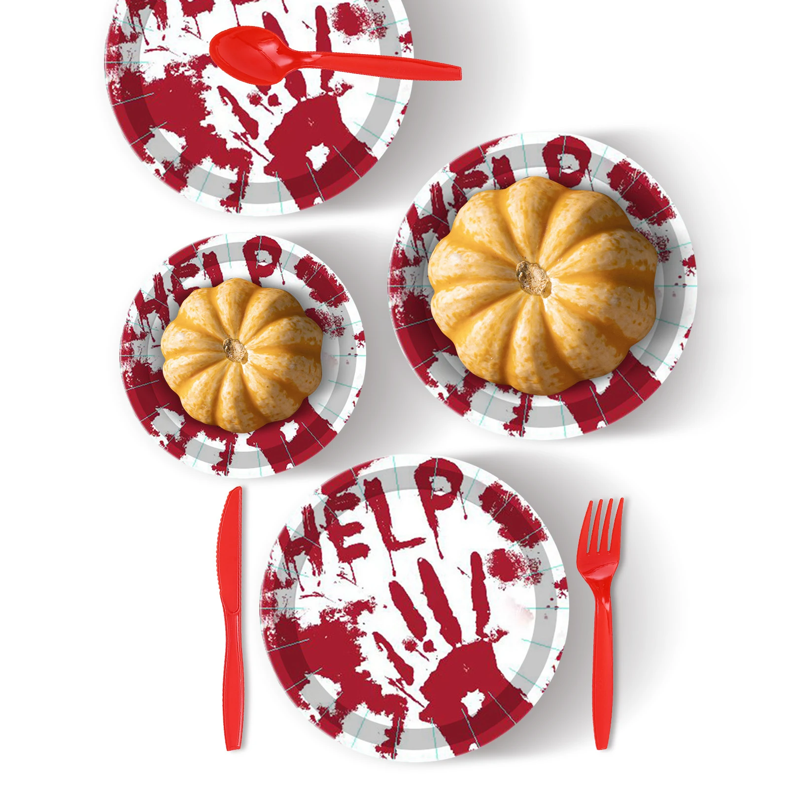 Dinnerware For Halloween Party Supplies Halloween Bloody Tableware Set Paper Plates Napkin Tablecloth Scary Blood Handprints
Dinnerware For Halloween Party Supplies Halloween Bloody Tableware Set Paper Plates Napkin Tablecloth Scary Blood Handprints