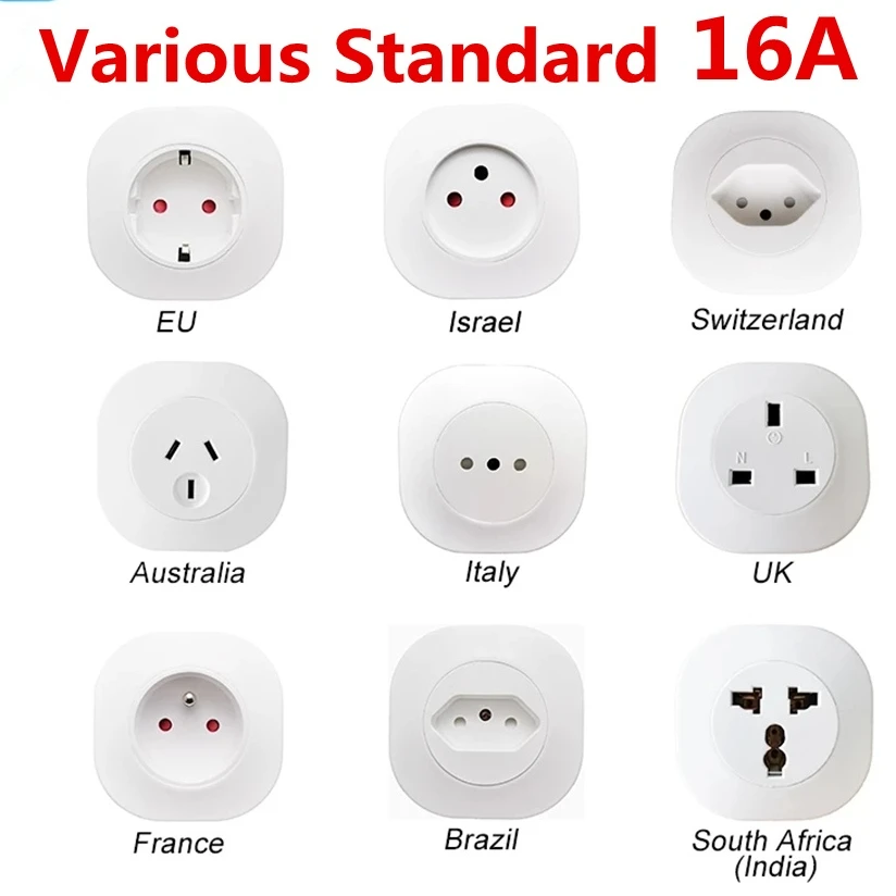 Smart Plug 16A EU Brazil Israel Wireless Remote Voice Control Power Monitor Outlet Timer Socket for Alexa Google Home
Smart Plug 16A EU Brazil Israel Wireless Remote Voice Control Power Monitor Outlet Timer Socket for Alexa Google Home
