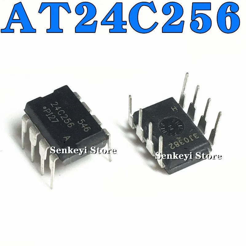 New original 24C256 AT24C256-10PU-2.7 10PI straight plug DIP8 AT24C256N
