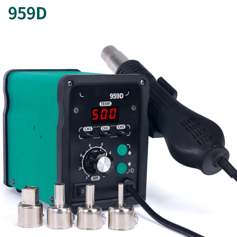 959D Small Hot Air Gun Welding Station Electronic Maintenance Welding Station Digital Display Adjustable Temperature
959D Small Hot Air Gun Welding Station Electronic Maintenance Welding Station Digital Display Adjustable Temperature