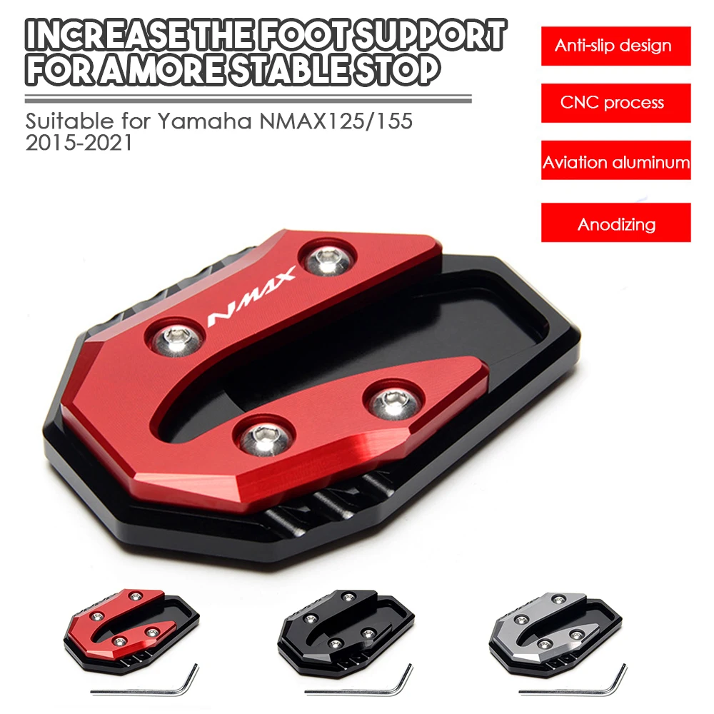 NMAX Motorcycle Side Stand Enlarger Kickstand Enlarge Plate Pad CNC Aluminum Accessories for Yamaha N-max 155 2020 2021 2022
NMAX Motorcycle Side Stand Enlarger Kickstand Enlarge Plate Pad CNC Aluminum Accessories for Yamaha N-max 155 2020 2021 2022
