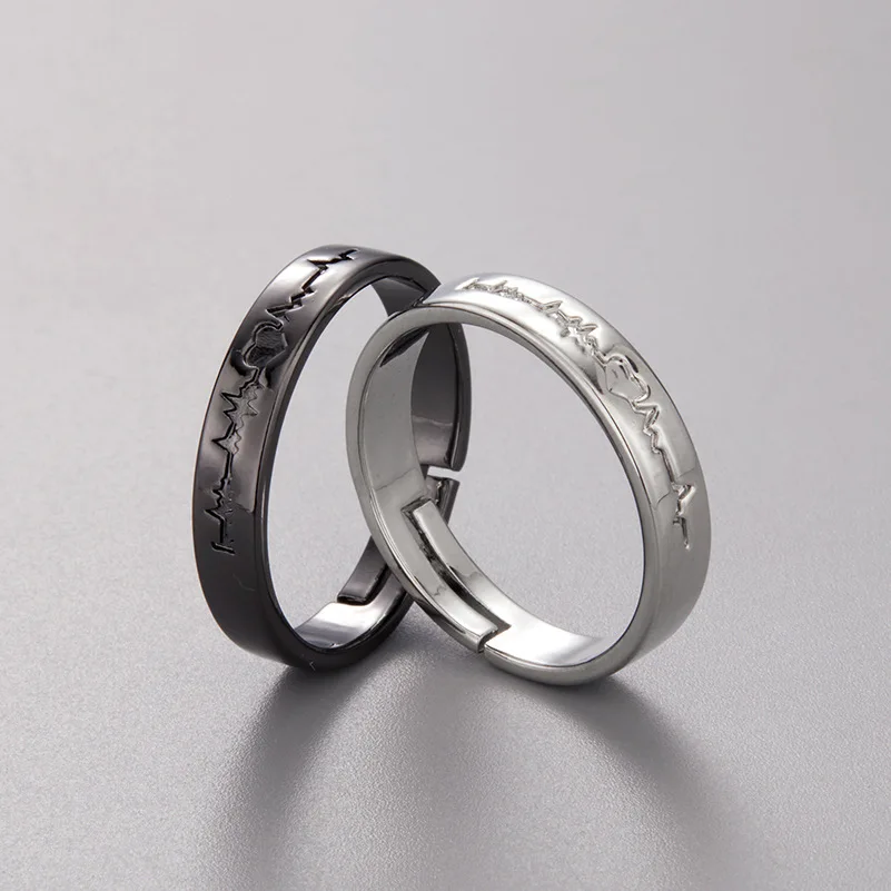 Fashion and Creative Black and White ECG Stainless Steel Couple Ring for Men and Women Love Gift Wedding Ring Set for Couple
Fashion and Creative Black and White ECG Stainless Steel Couple Ring for Men and Women Love Gift Wedding Ring Set for Couple