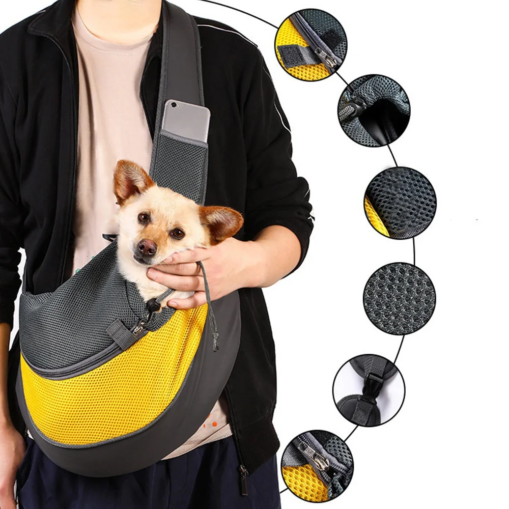 

Portable Dog Bag Pet Bags Cat Carrier Travel Diagonal Shoulder Bag Adjustable Strap Breathable Mesh Pet Backpack Pet Supplies