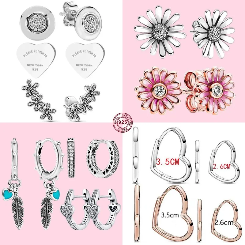 2022 New S925 Silver Color Earrings Flower Daisy Heart Trend Earrings For Women Jewelry Ear Studs Fit Original Pandora Me Charm
2022 New S925 Silver Color Earrings Flower Daisy Heart Trend Earrings For Women Jewelry Ear Studs Fit Original Pandora Me Charm