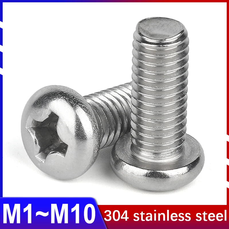 M1 M1.2 M1.4 M1.6 M2~M10 PM Round Head Cross Screws Phillips Pan Head Machine Screws Flat Tail Bolts GB818 304 Stainless Steel 
M1 M1.2 M1.4 M1.6 M2~M10 PM Round Head Cross Screws Phillips Pan Head Machine Screws Flat Tail Bolts GB818 304 Stainless Steel