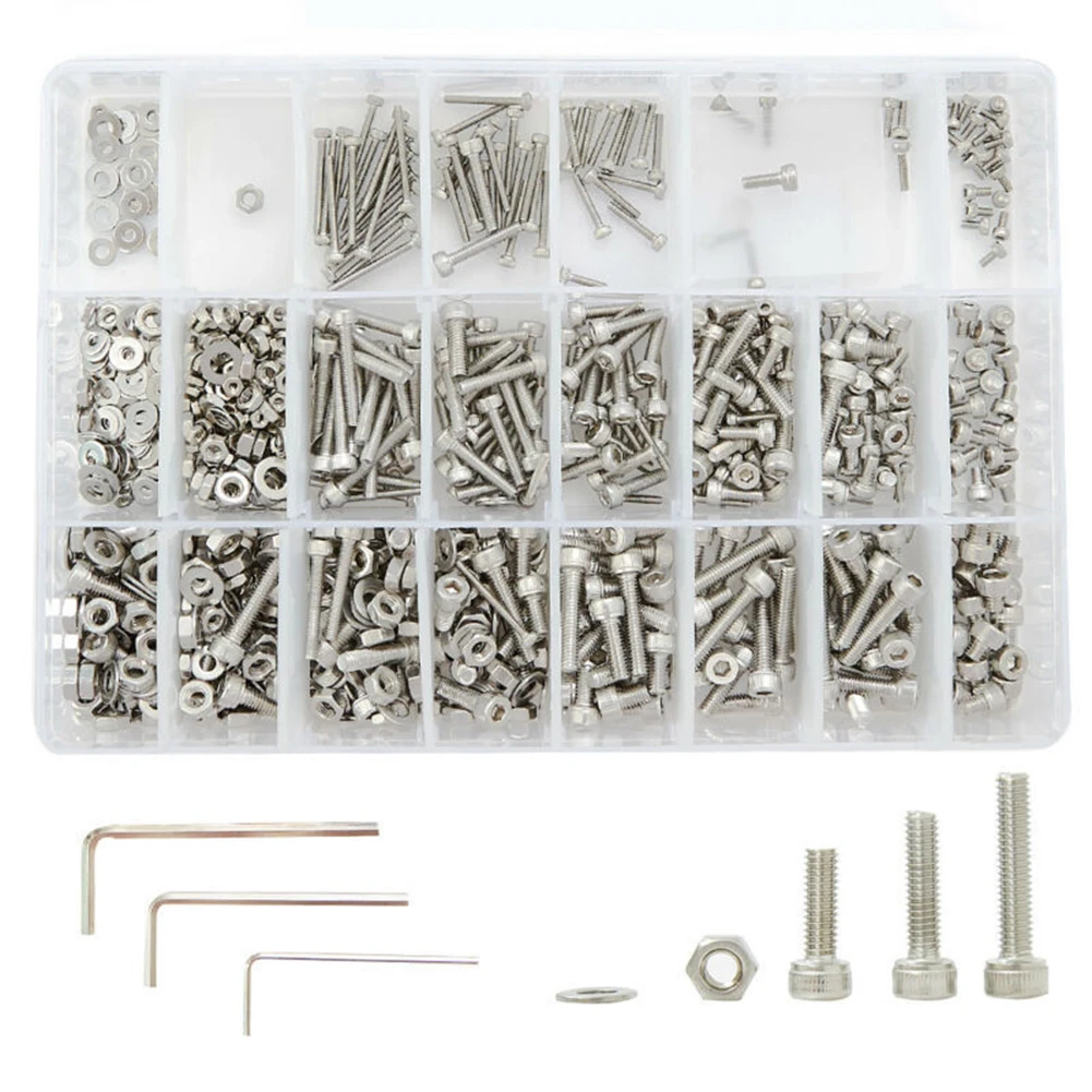 Machine Screws Bolt Nut Cap Screws Stainless Steel 1080pcs 304 Cap Screw Hex Hexagon M2/M3/M4 Round Hand Tools
Machine Screws Bolt Nut Cap Screws Stainless Steel 1080pcs 304 Cap Screw Hex Hexagon M2/M3/M4 Round Hand Tools