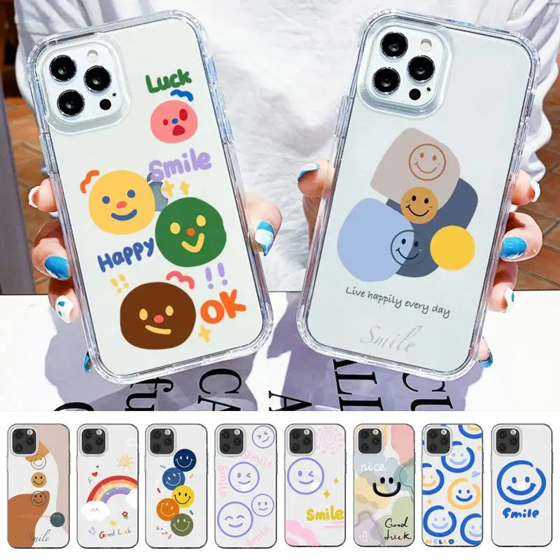 Cute Cartoon Smiley Face Phone Case For iPhone 14 13 12 11 Pro Max Mini X Xs XR 6 7 8 Plus SE 2020 Transparent Case
Cute Cartoon Smiley Face Phone Case For iPhone 14 13 12 11 Pro Max Mini X Xs XR 6 7 8 Plus SE 2020 Transparent Case