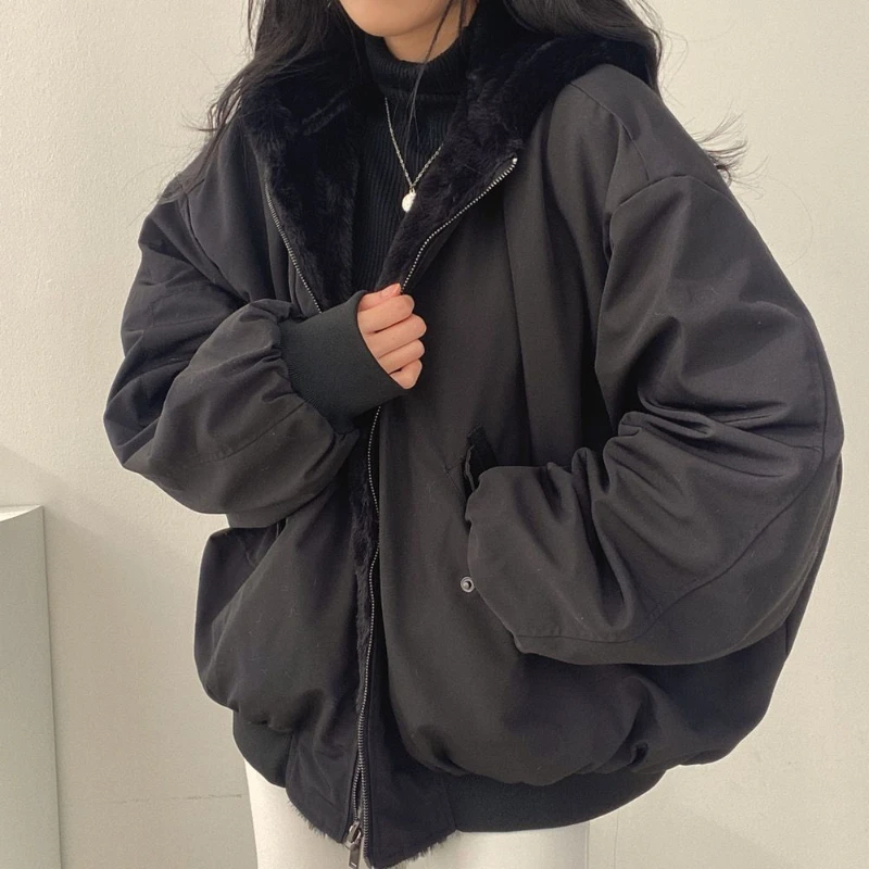 Korean Style Plus Velvet Thickened on Both Sides To Wear Lamb Wool Cotton Clothing Women's Coat Winter New Hooded Cotton Jacket
Korean Style Plus Velvet Thickened on Both Sides To Wear Lamb Wool Cotton Clothing Women's Coat Winter New Hooded Cotton Jacket