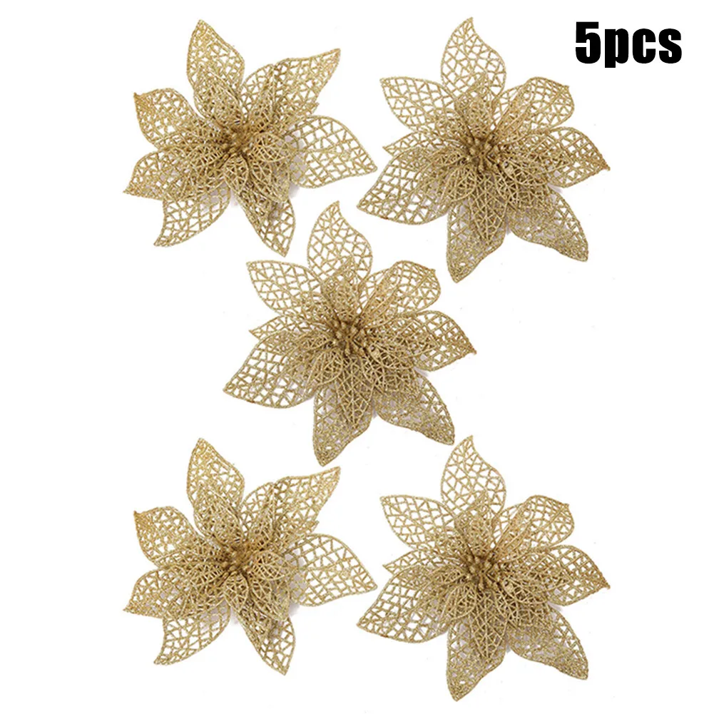 5pcs Brand New Christmas Artificial Flowers Party Poinsettia Glitter Flower Holiday Non-Breakable Ornaments 19cm
5pcs Brand New Christmas Artificial Flowers Party Poinsettia Glitter Flower Holiday Non-Breakable Ornaments 19cm