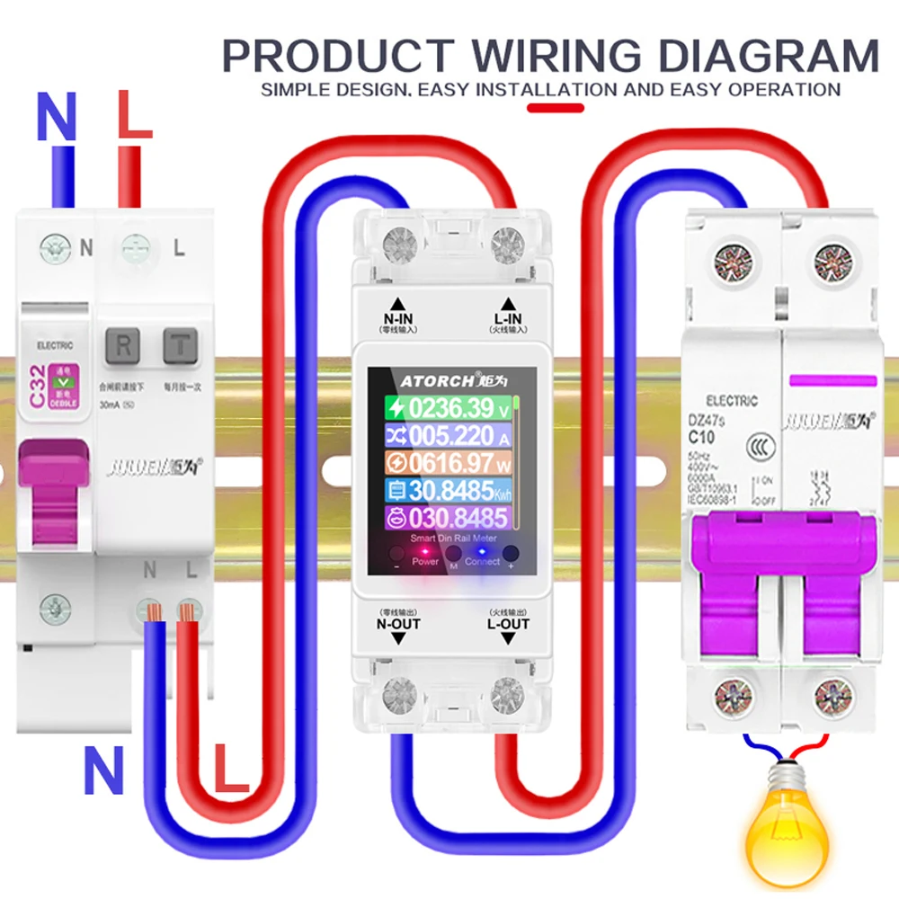 Wifi Smart Electricity Timing Sharing Alarm Single-phase Meter Smartphone APP Remotely Control 3 Electric Tariff Modes 35mm DIN
Wifi Smart Electricity Timing Sharing Alarm Single-phase Meter Smartphone APP Remotely Control 3 Electric Tariff Modes 35mm DIN