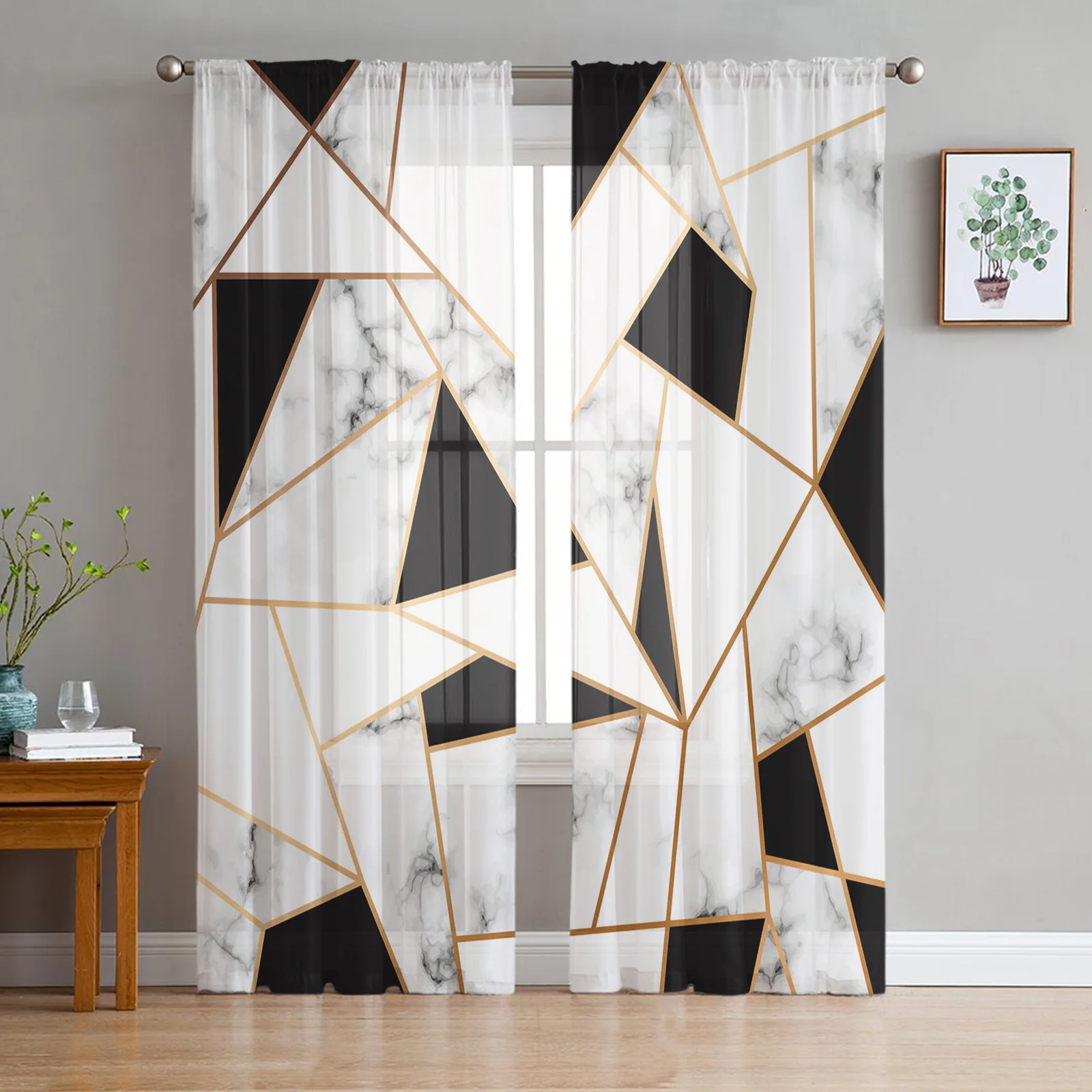 Marble Texture White Black Square Chiffon Sheer Curtains for Living Room Bedroom Decoration Window Voiles Morning Tulle Curtain
Marble Texture White Black Square Chiffon Sheer Curtains for Living Room Bedroom Decoration Window Voiles Morning Tulle Curtain