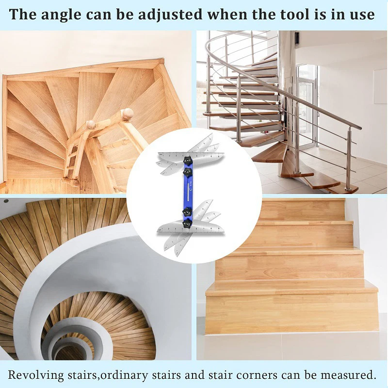 Double Head Angle Rulers Durable Measuring Stair Jig Angle Ruler Tools Adjustable Stair Measuring Ruler Construction Tools
Double Head Angle Rulers Durable Measuring Stair Jig Angle Ruler Tools Adjustable Stair Measuring Ruler Construction Tools