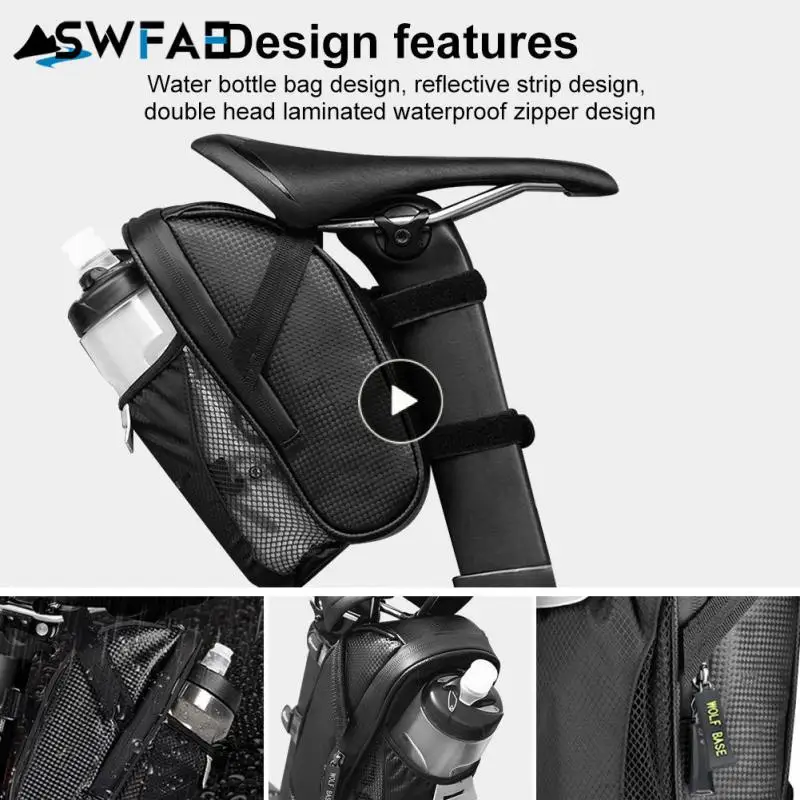 1.5l Reflective Strip Water Bottle Bag Black Cycling Rear Seat Bag Wear-resistant Saddle Package Cycling Equipment Polyester
1.5l Reflective Strip Water Bottle Bag Black Cycling Rear Seat Bag Wear-resistant Saddle Package Cycling Equipment Polyester
