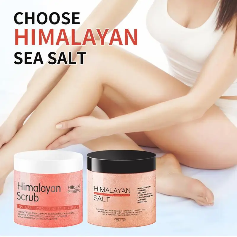 

Himalayan Salts Scrub Body Exfoliator Salt Pink Body Natural Exfoliator Moisturizes Skin Deep Cleansing Scars Salt Scrub 240g