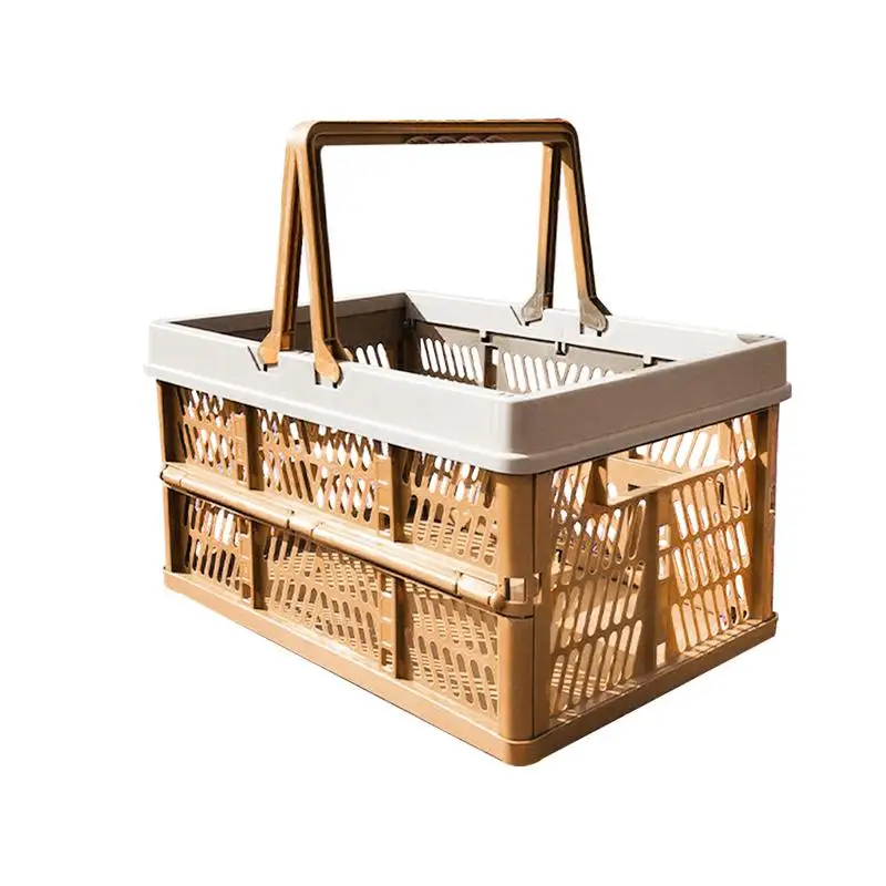 

Collapsible Crate Basket Foldable Shopping Basket Container Supermarket Shopping Basket Folding Large Grocery Basket