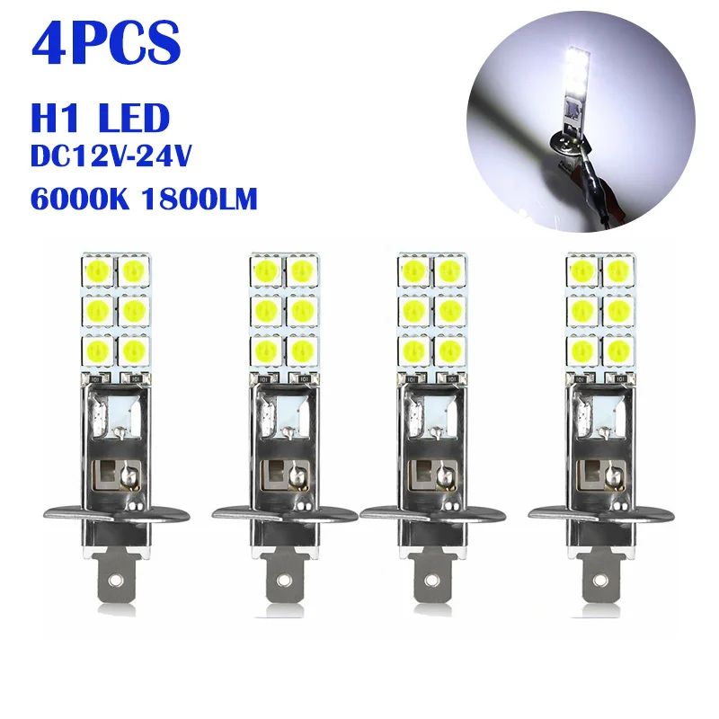 4pcs H1 LED Headlight Bulbs 12 Volt Lamp Fog Bulbs Auto Driving Running Light Lamp 6000K 1800LM Super White DC12V-24V
4pcs H1 LED Headlight Bulbs 12 Volt Lamp Fog Bulbs Auto Driving Running Light Lamp 6000K 1800LM Super White DC12V-24V
