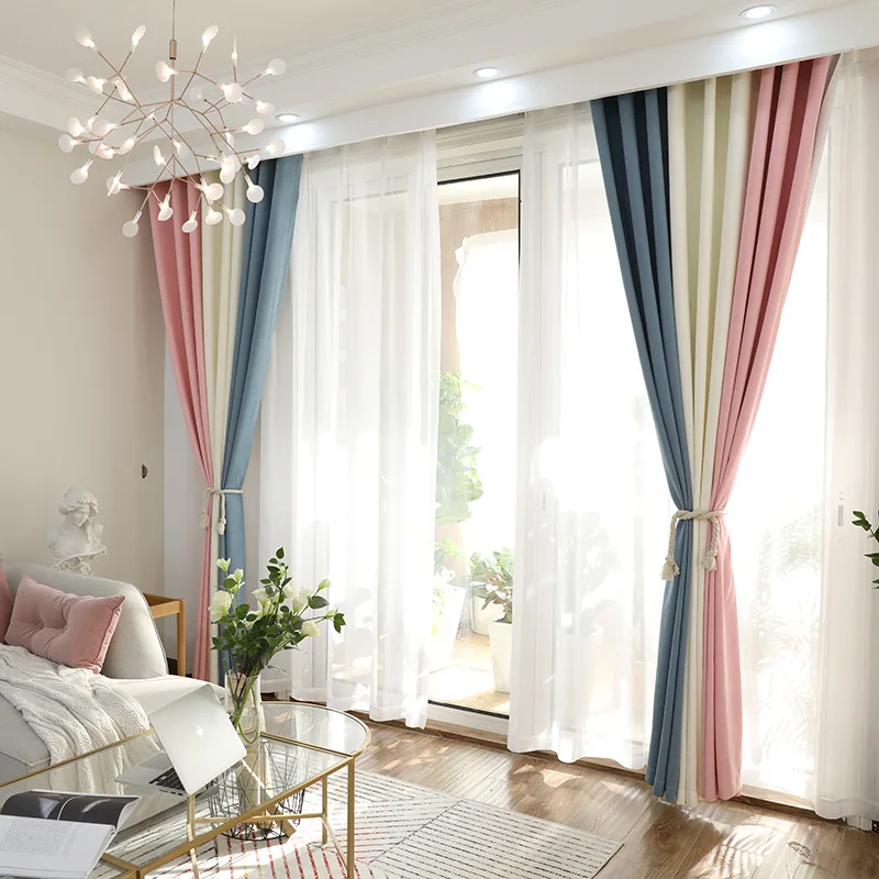Home Decoration Modern Minimalist Solid Color Stitching Blackout Girl Curtain Living Room Bedroom Balcony Dining Room Drapes
Home Decoration Modern Minimalist Solid Color Stitching Blackout Girl Curtain Living Room Bedroom Balcony Dining Room Drapes