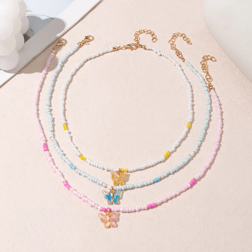 New Arrival Colorful Beads Necelaces Fashion Summer Bohemian Butterfly Pendant Beaded Choker Necklaces Jewelry For Womens Girls
New Arrival Colorful Beads Necelaces Fashion Summer Bohemian Butterfly Pendant Beaded Choker Necklaces Jewelry For Womens Girls
