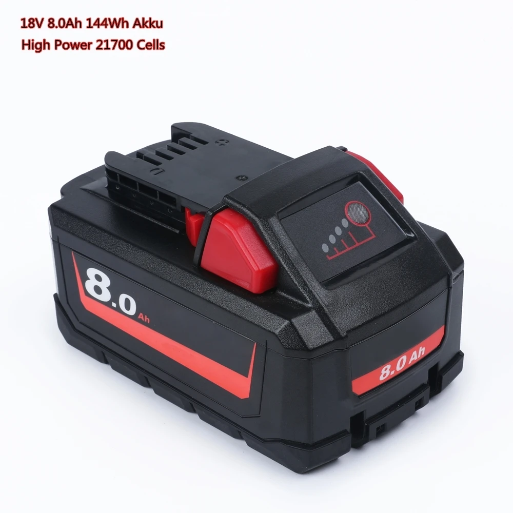 

Factory New 18V 8.0Ah Lithium High Power Lithium-Ion Battery for 48-11-1880 for Milwaukee M18 18V Power Tool Drill Free Shipping