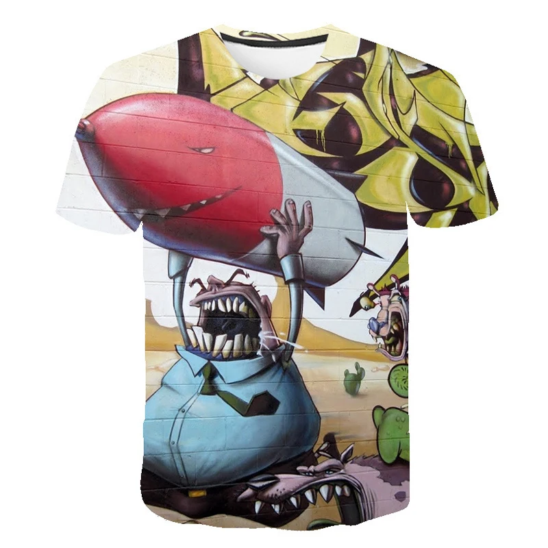 European American creative 3D printed T-shirt half sleeve casual summer short sleeve loose personality breathable clothes
European American creative 3D printed T-shirt half sleeve casual summer short sleeve loose personality breathable clothes