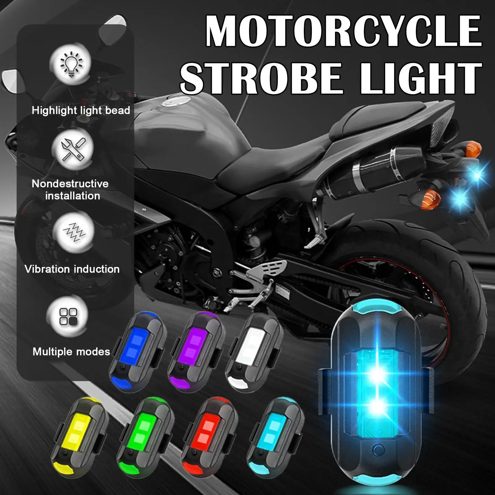 Universal LED Anti-collision Warning Light Mini Signal Light Drone with Strobe Light 7 Colors Turn Signal Indicator Motorcycle
Universal LED Anti-collision Warning Light Mini Signal Light Drone with Strobe Light 7 Colors Turn Signal Indicator Motorcycle