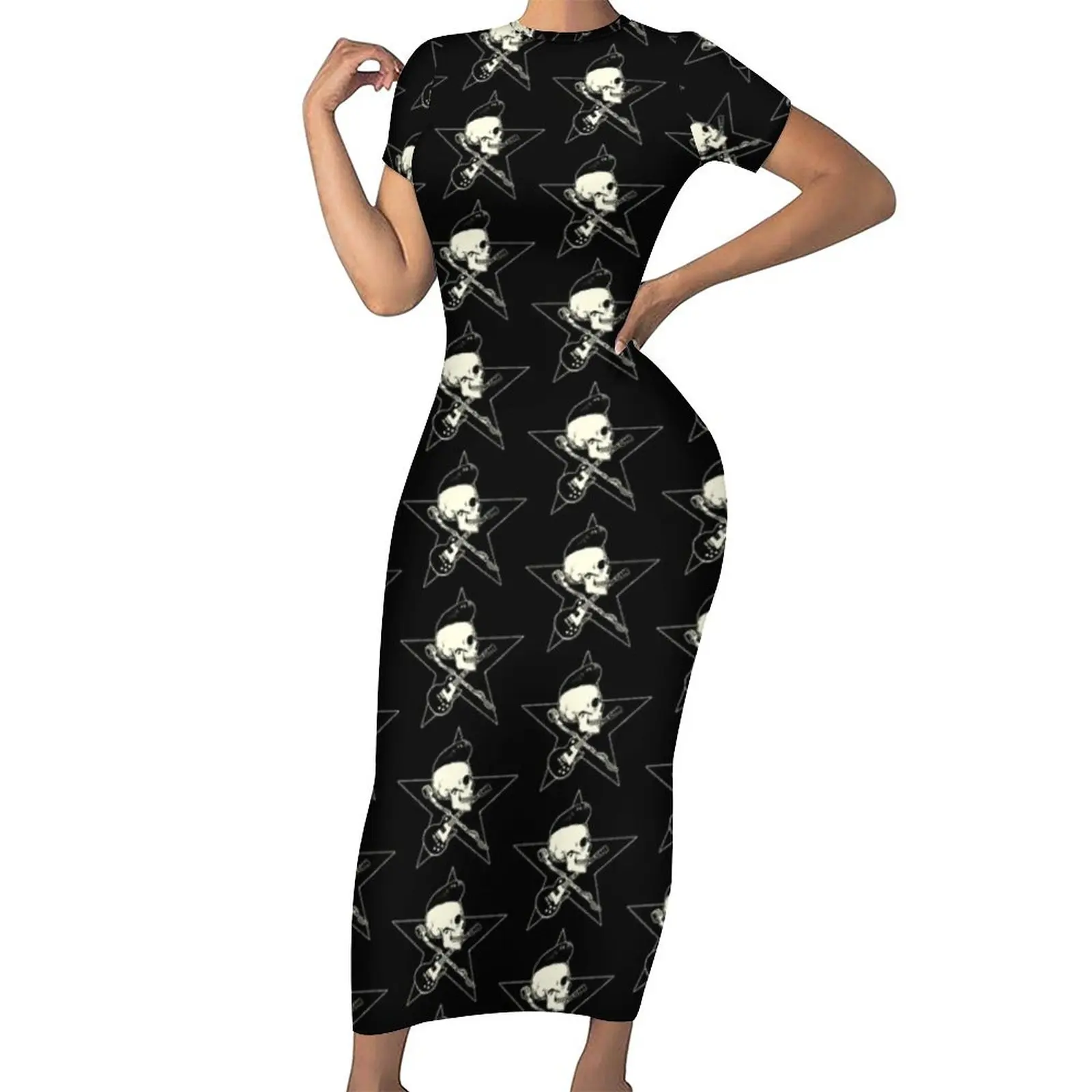 Skull Music Lover Dress Short Sleeve Electric Guitar Streetwear Maxi Dresses Vintage Bodycon Dress Women Print Oversized Vestido
Skull Music Lover Dress Short Sleeve Electric Guitar Streetwear Maxi Dresses Vintage Bodycon Dress Women Print Oversized Vestido