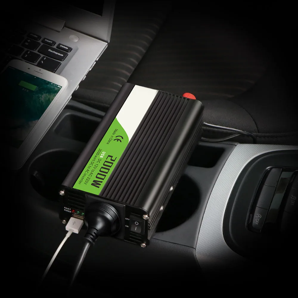 

Автомобильный инвертор 12 В в 220 в 2000 Вт преобразователи напряжения постоянного тока трансформатор преобразователь 12 220 + А USB зарядное устрой...