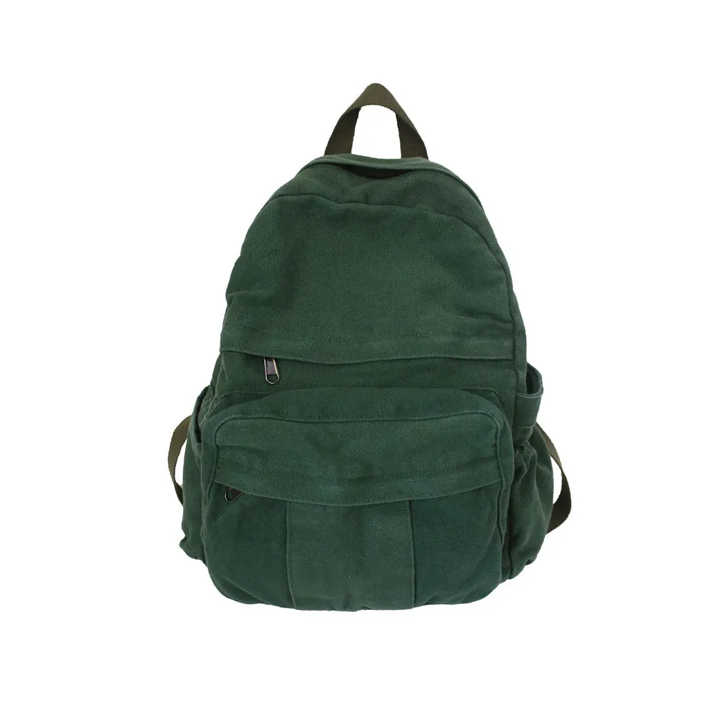 

Women Canvas Backpack Organizer Zipper Closure Daypack Schoolbag Causal Handbag Students Rucksack Tote Shoulder Bag